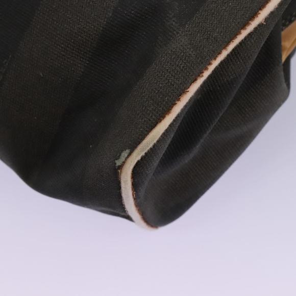 FENDI Pecan Canvas Hand Bag 2way Brown Black gold Auth th5780 - Picture 16 of 16